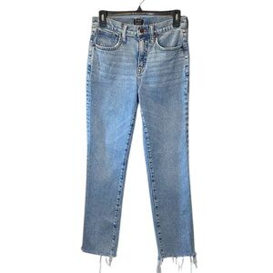 J Crew Essential Straight Jean in All-Day Stretch Women’s 26 Blue Marin Wash